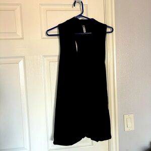 Fabletic XXL black faux wrap shirt tank top